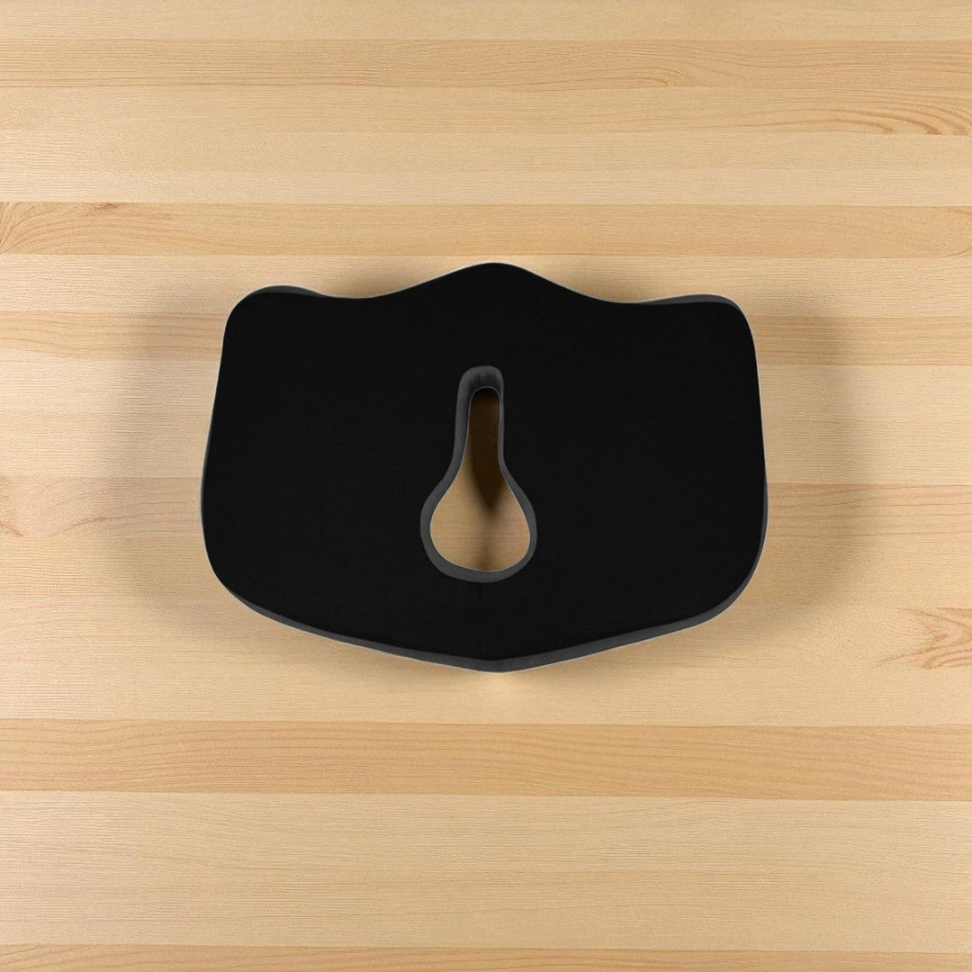 Coccyx Pillow (Black) for Tailbone & Back Pain Relief – Ergonomic Support