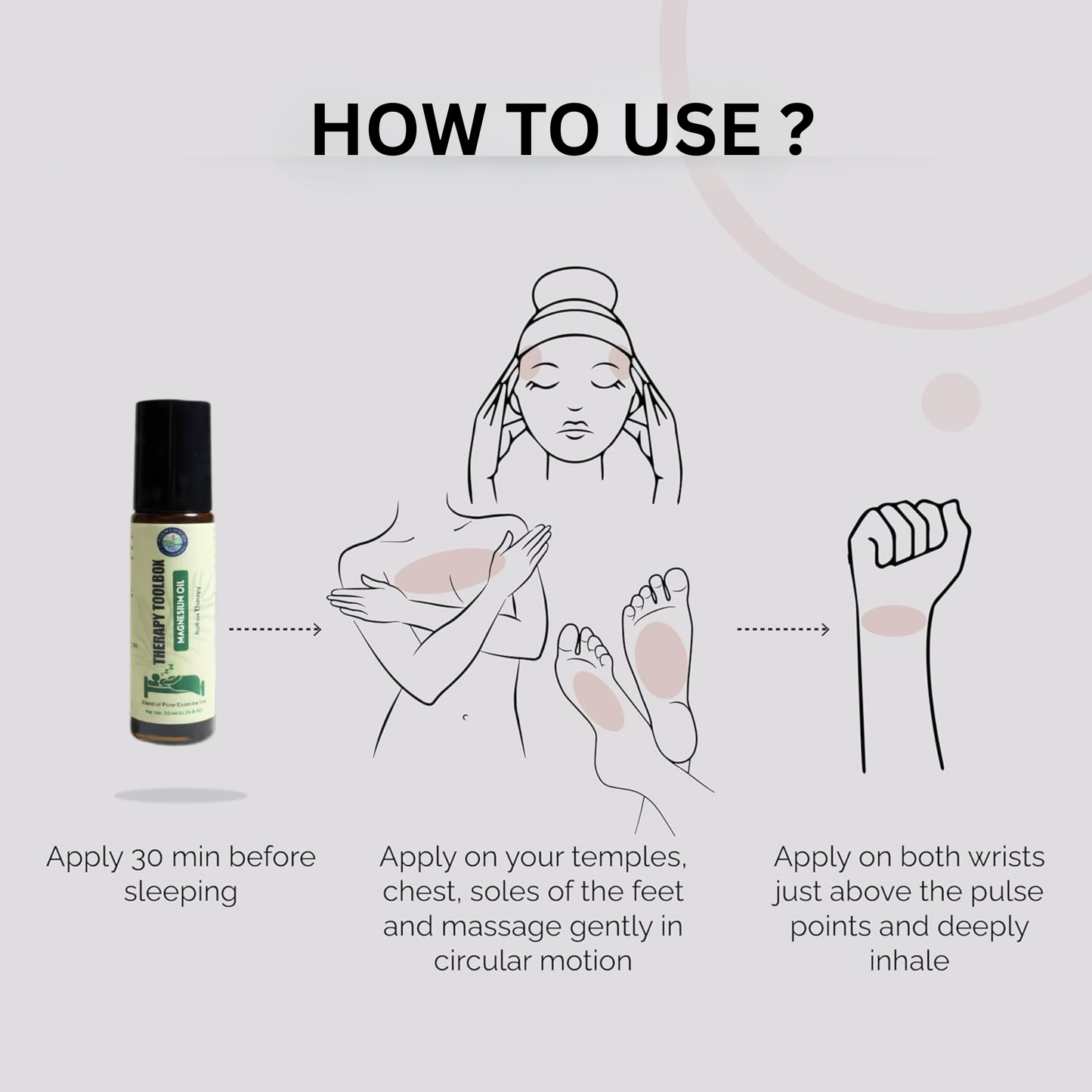 Magnesium Oil roll on for Muscle Relaxation and deep sleep