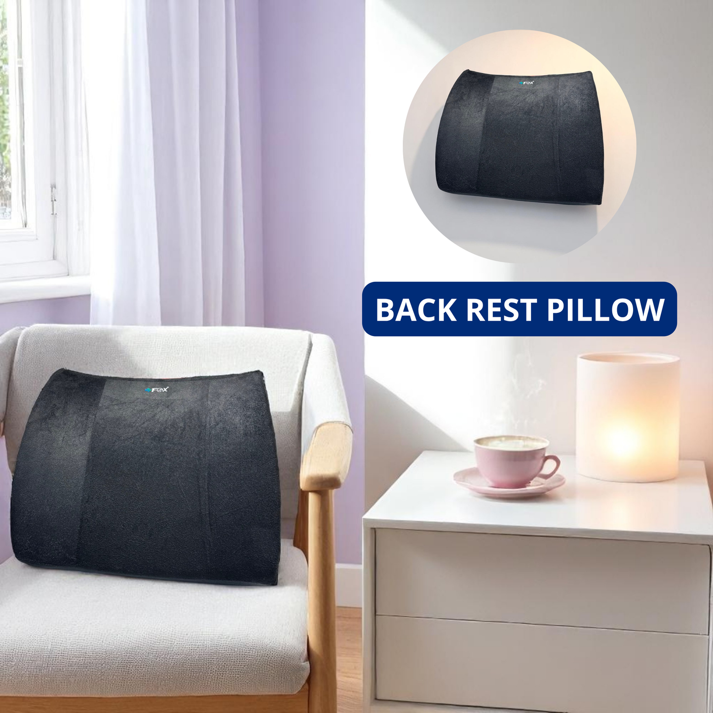 Back Rest Pillow for Lumbar Support – Relieve Lower Back Pain & Improve Posture During Long Sitting Hours