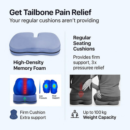 Coccyx Pillow for Tailbone & Back Pain Relief – Ergonomic Support for Long Sitting Hours