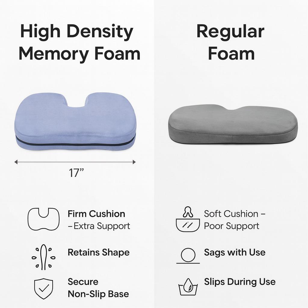 Coccyx Pillow for Tailbone & Back Pain Relief – Ergonomic Support for Long Sitting Hours