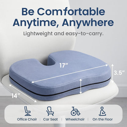 Coccyx Pillow for Tailbone & Back Pain Relief – Ergonomic Support for Long Sitting Hours