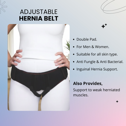 Adjustable Hernia Belt with Double Pad – Inguinal Hernia Support for Men & Women